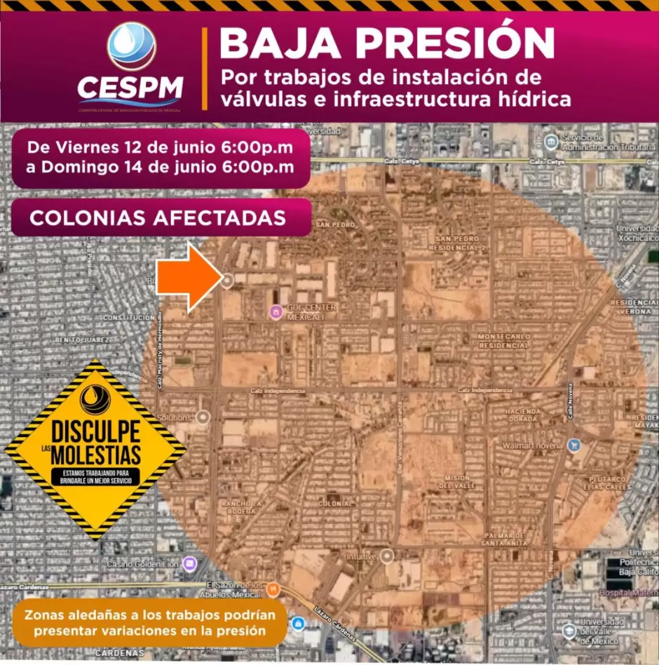 Obras de infraestructura h�drica en Carranza y calzada Independencia este fin de semana