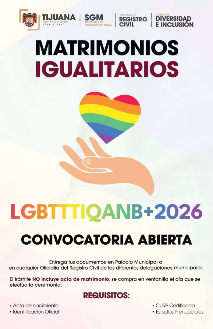 Campa�a de matrimonios igualitarios LGBTTTIQANB+ 2026