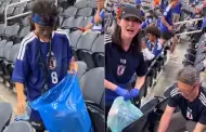 VIDEO Mientras otros se iban, Jap�n se qued� para limpiar el estadio