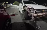 Lluvia y falta de precauci�n terminan en choque sobre distribuidor vial
