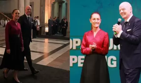 Claudia Sheinbaum en cena de gala de la FIFA