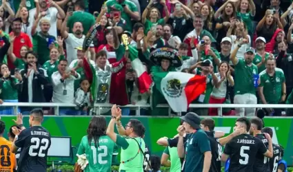 Festejo del triunfo de la Selecci�n Mexicana