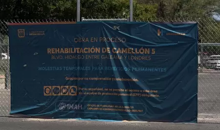 Obras en el bulevar Hidalgo