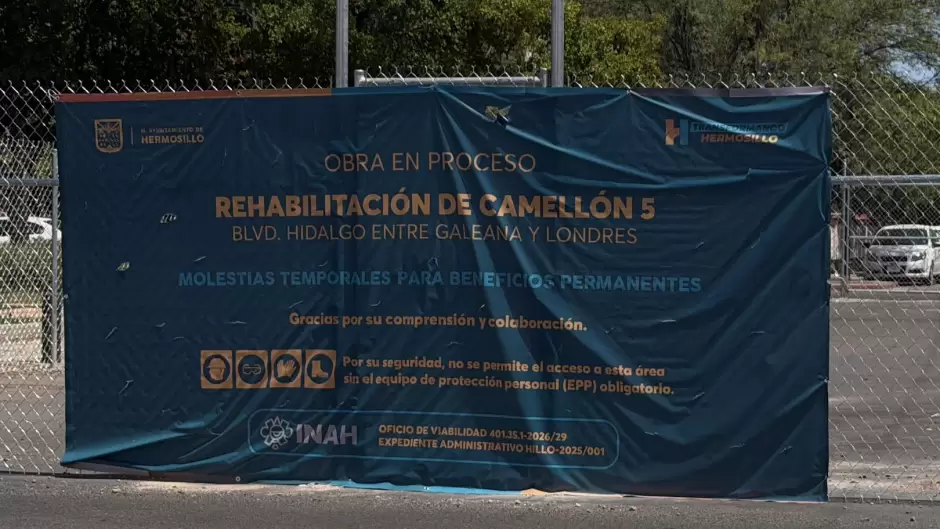 Obras en el bulevar Hidalgo