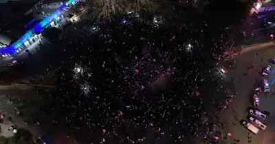 Festejo del triunfo de selecci�n mexicana