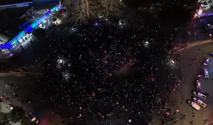 Festejo del triunfo de selecci�n mexicana