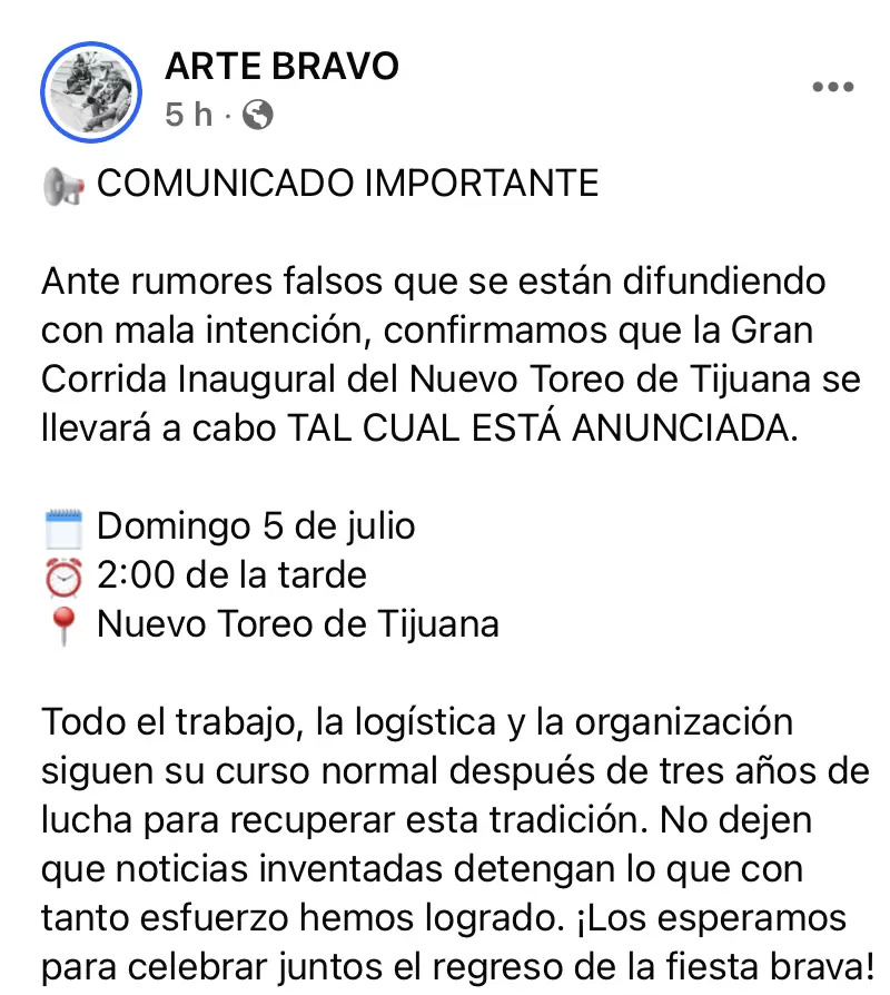 Las corridas de toros en Tijuana llegan de nuevo a tribunales
