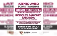 Informa Gobierno Municipal cierre temporal de un tramo del bulevar S�nchez Taboada en Santa Fe