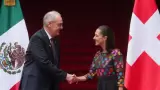 Claudia Sheinbaum recibe en Palacio Nacional al presidente de Suiza