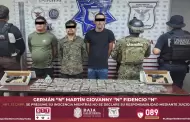 Detienen autoridades de seguridad a tres individuos; aseguran armas y droga