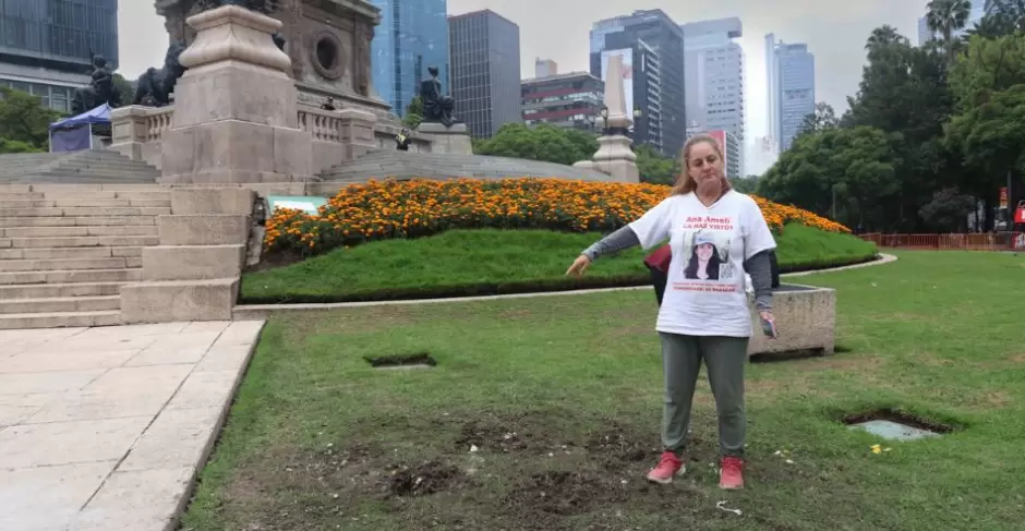 Autoridades retiraron el antimonumento por los desaparecidos instalado frente al �ngel de la Independencia,